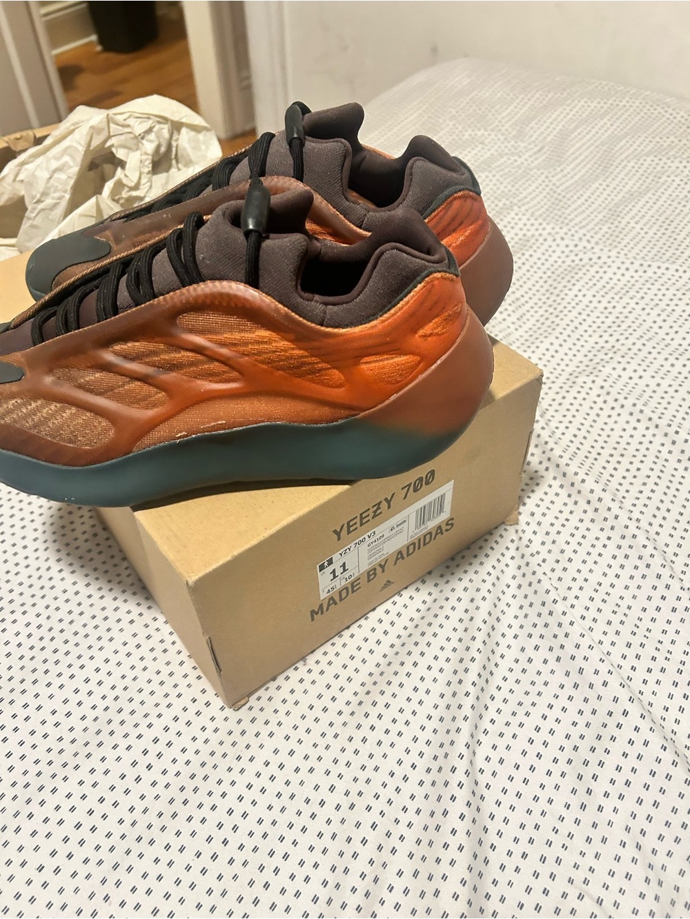 adidas Yeezy 700 Burnt Orange with Dark Brown Accents